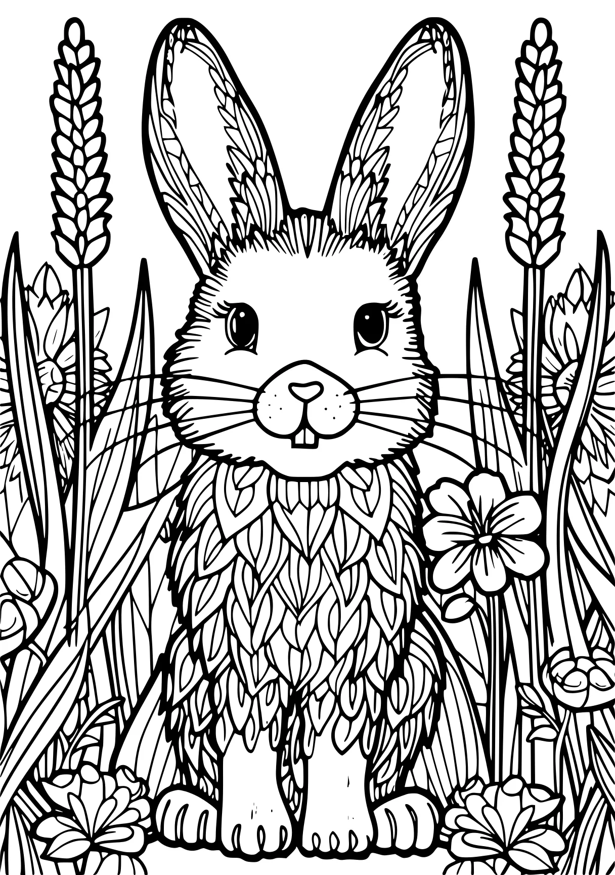 color by number printable rabbit, bunny, illustrator, free coloring page downloads