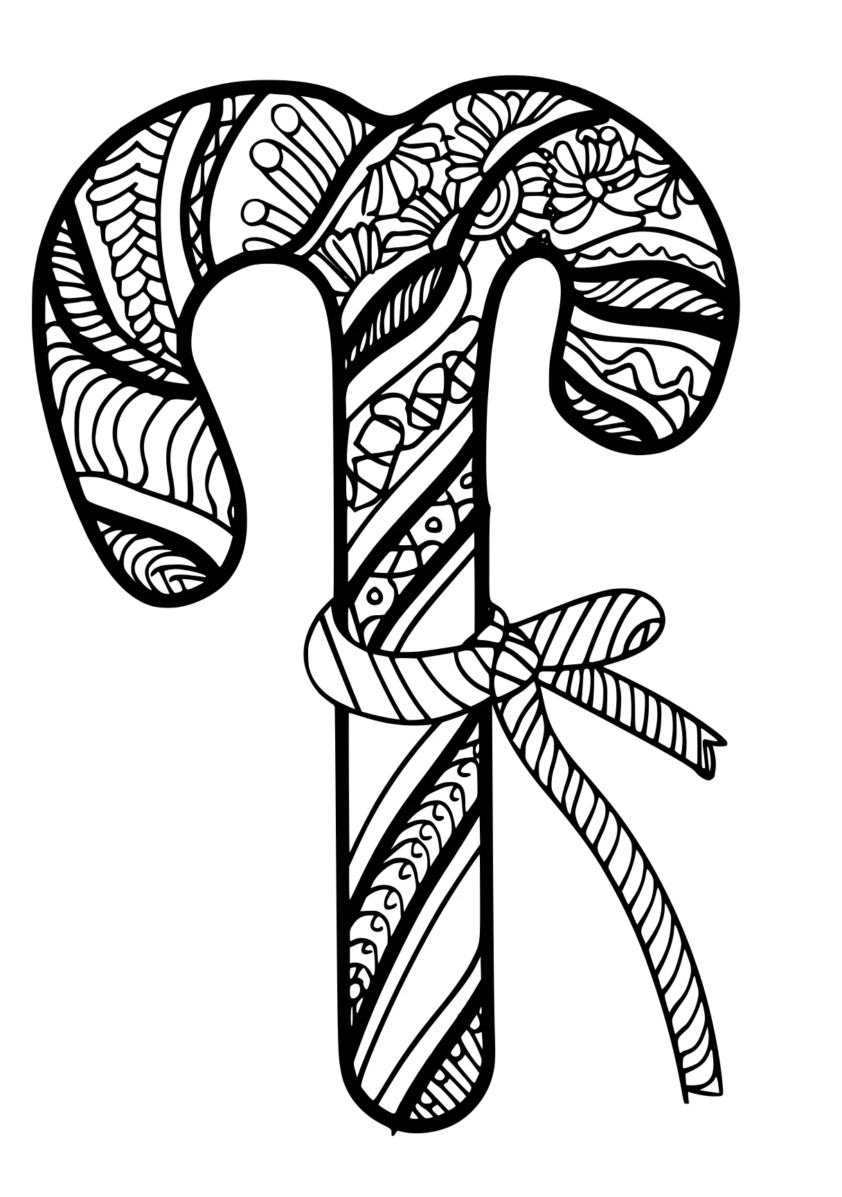 candy cane coloring page zentangle, dragonfly, ornament, free downloads