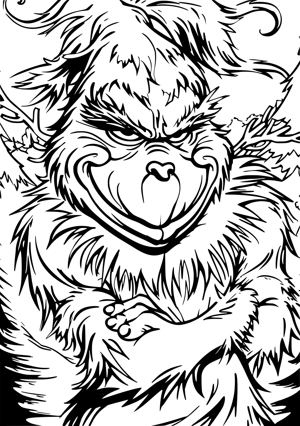 grinch coloring pages gorilla, grinch, kong, werewolf, bigfoot, free page downloads