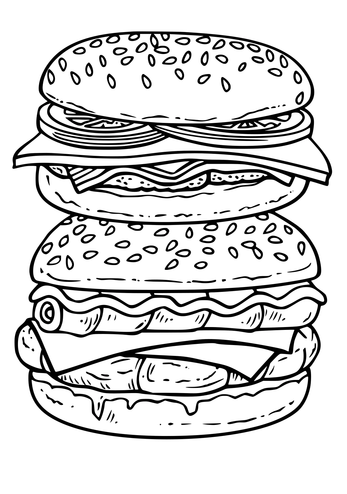 food coloring sheets burger, illustrator, foods, free page downloads