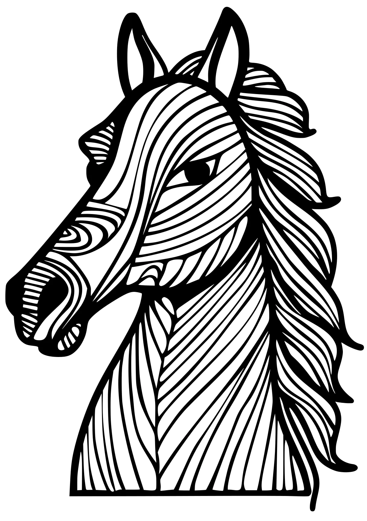 horse printable coloring pages horse, unicorn, zebra, pony, pegasus, free page downloads