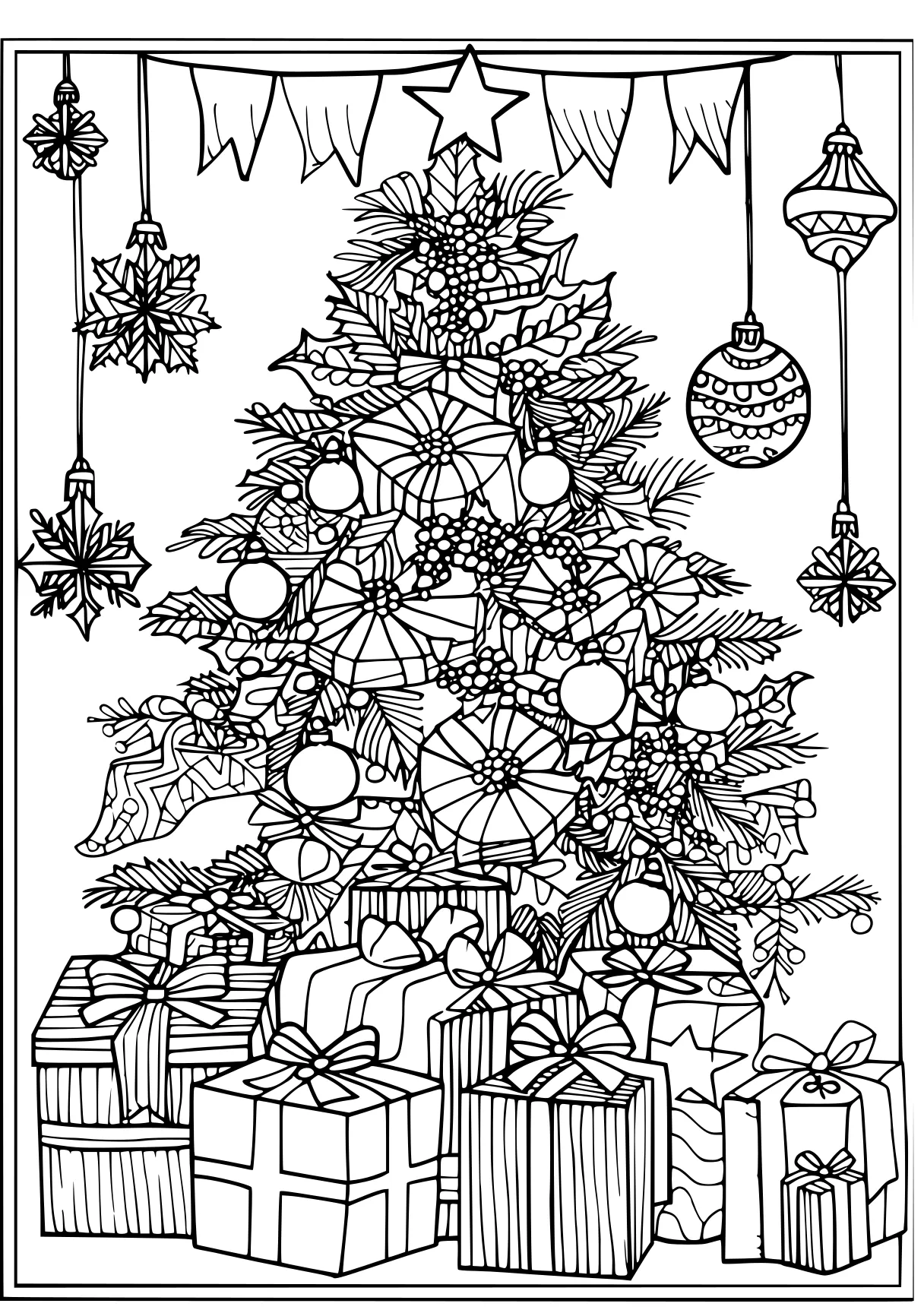 christmas coloring sheets printable ornament, tree, zentangle, free page downloads