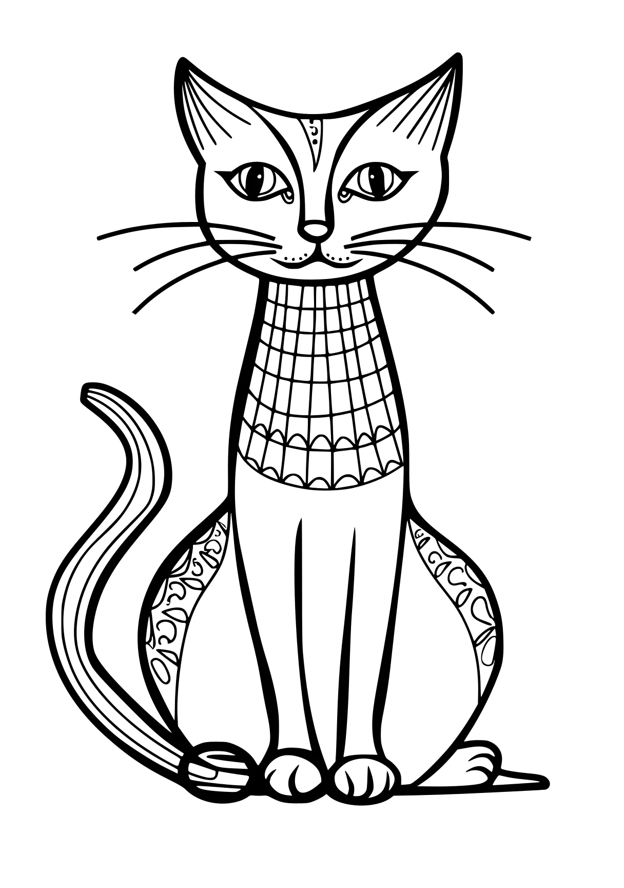 cat coloring cat, caticorn, kitty, zentangle, free page downloads