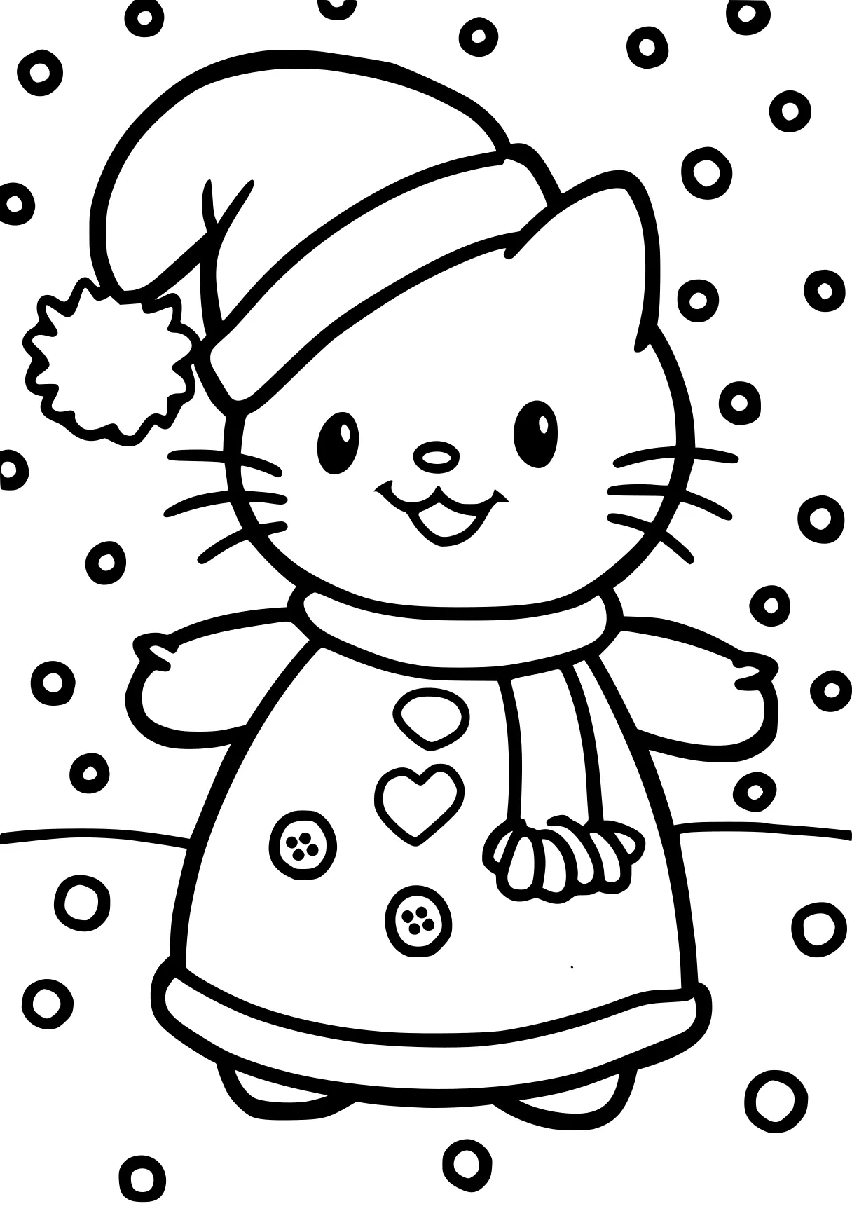 coloring pages printable hello kitty snowman, claus, snow, free page downloads