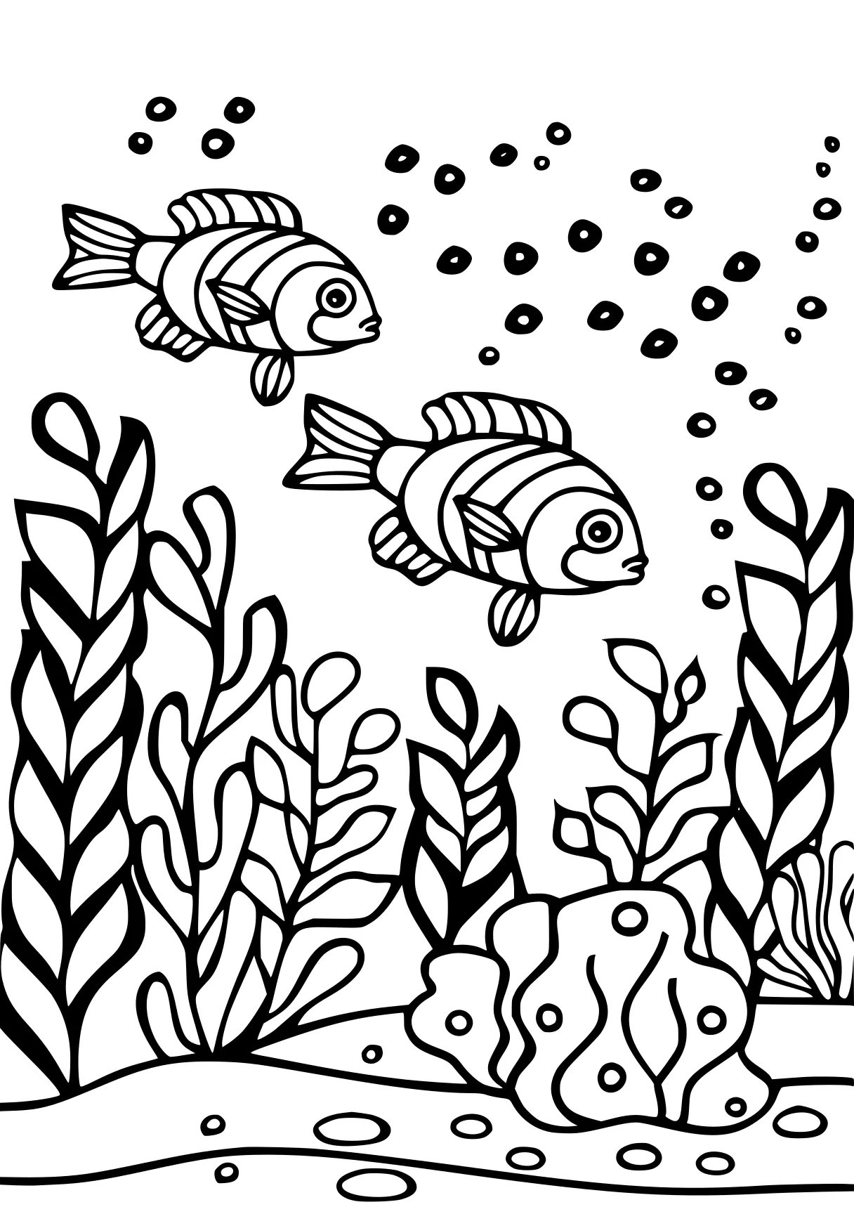 ocean coloring pages fish, aquarium, guppies, free page downloads