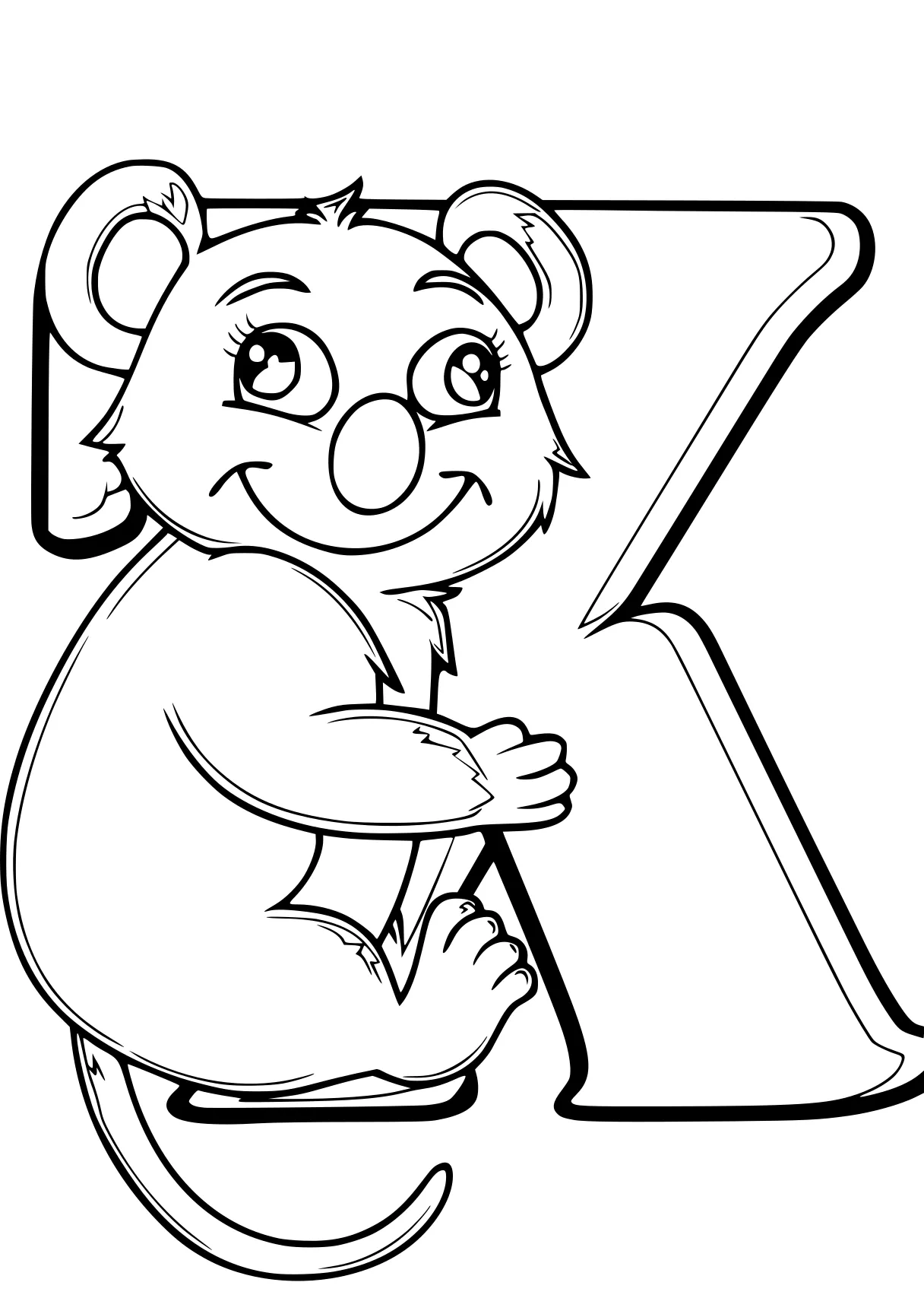 letter coloring pages koala, fazbear, xavier, panda, bear, free page downloads