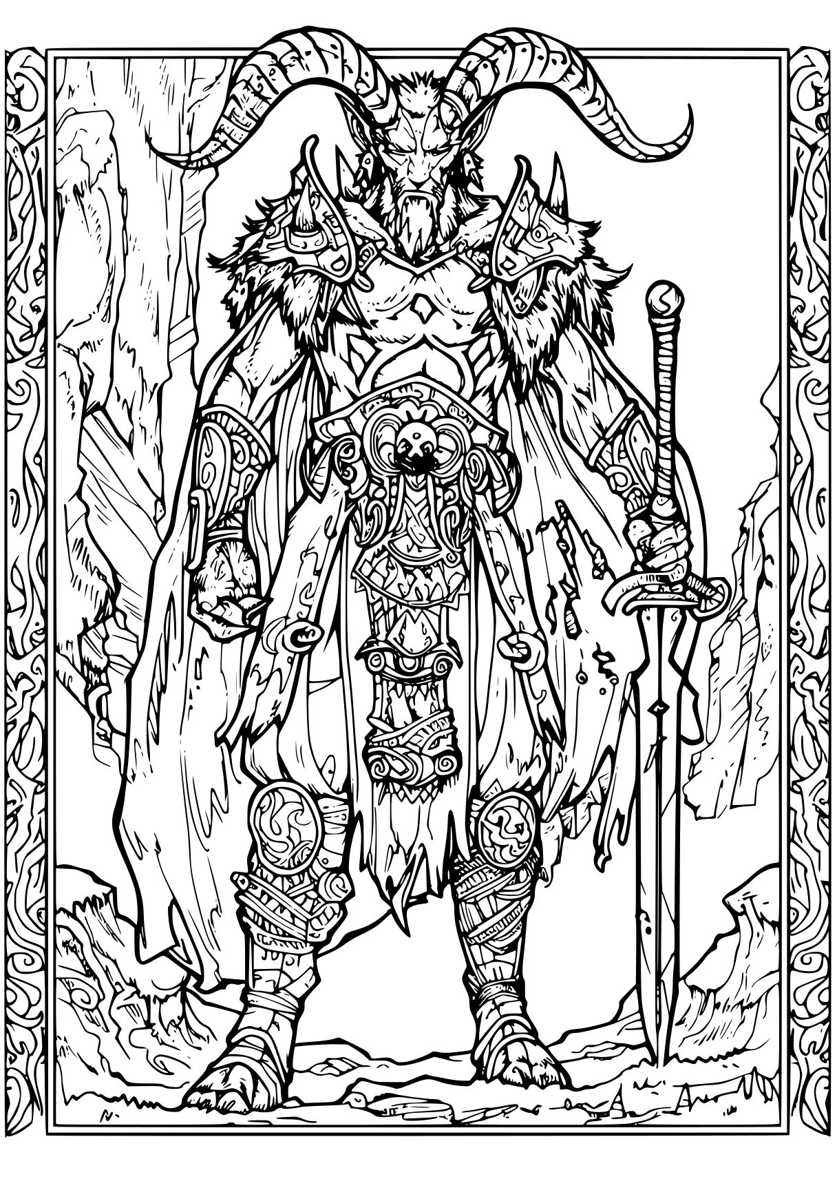 demon slayer coloring page pencils, warrior, kaido, sword, free downloads