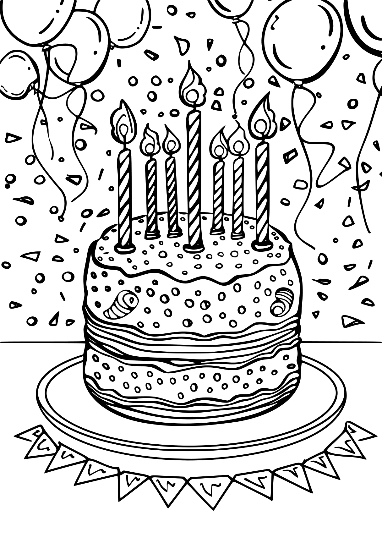 happy birthday coloring sheet, birthday, cake, printables, free page downloads