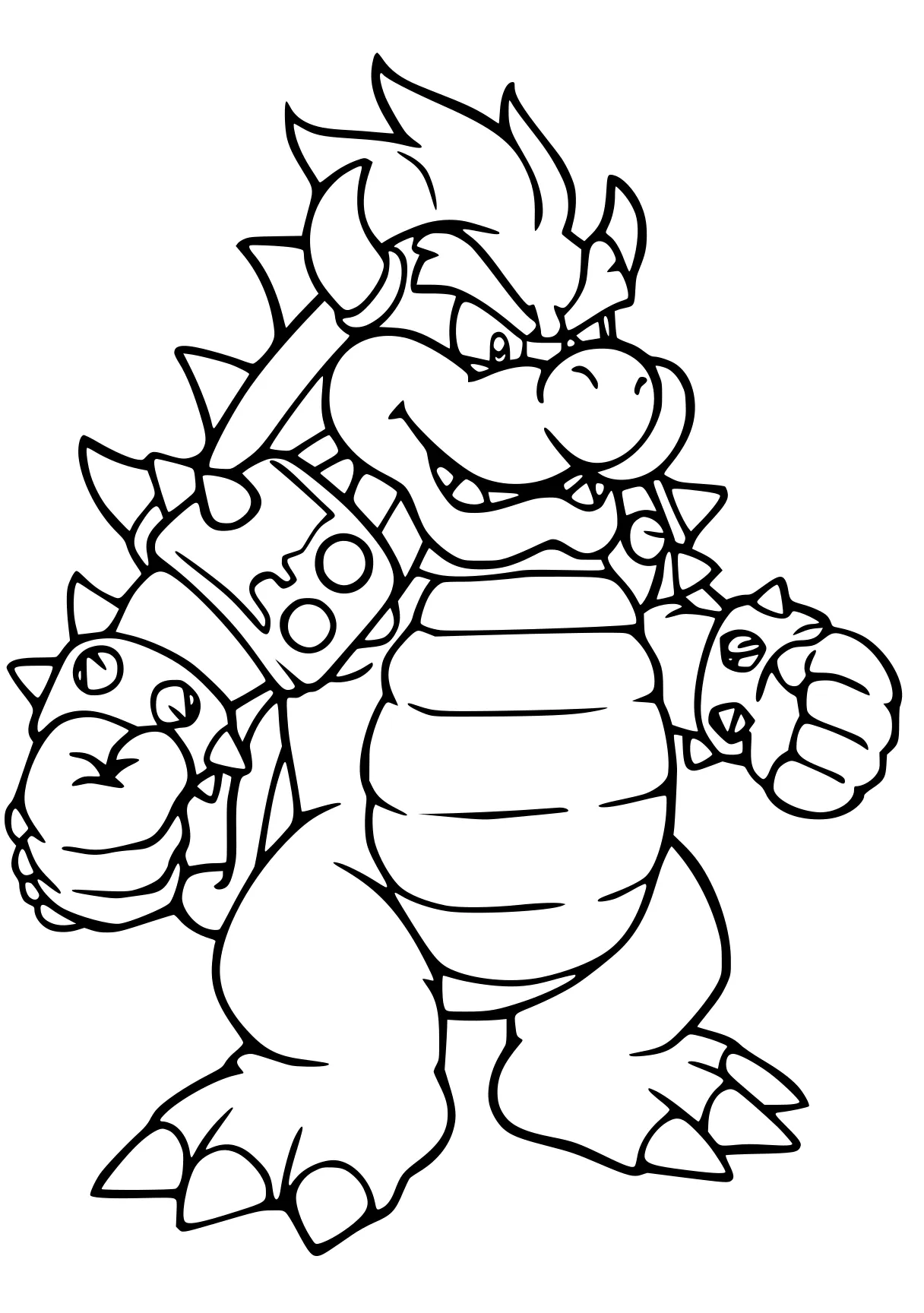 bowser coloring page bowser, yoshi, mario, godzilla, mega, free downloads