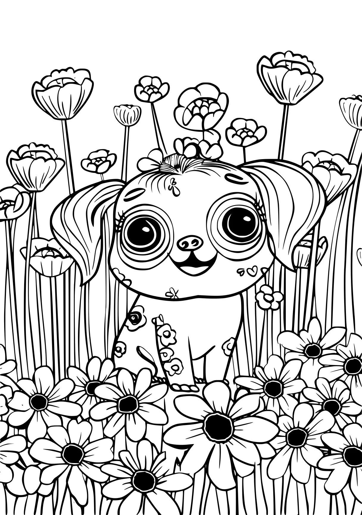 poppy playtime colouring pages pug, chihuahua, poppy, free coloring page downloads