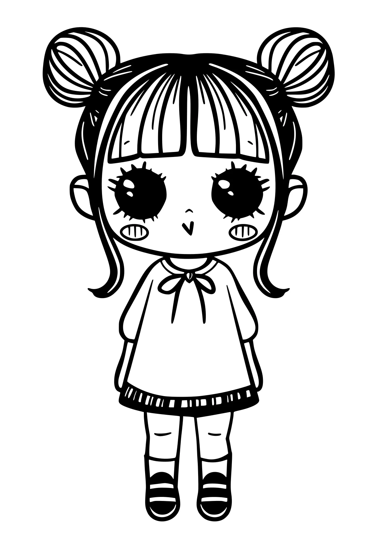 kawaii coloring pages chibi, cinnamoroll, doll, girl, little, free page downloads