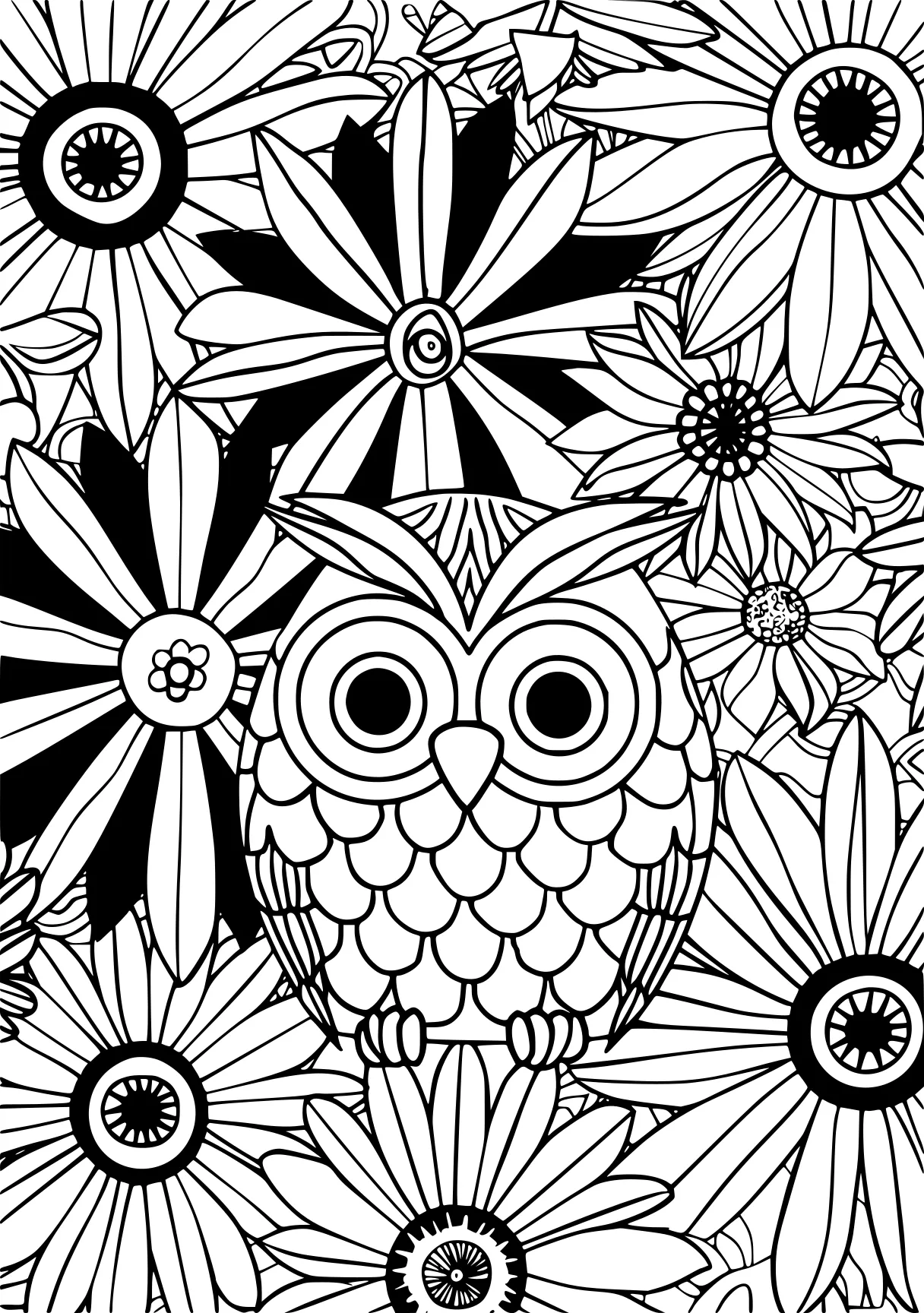 free adult coloring sheets, owl, zentangle, colouring, page downloads