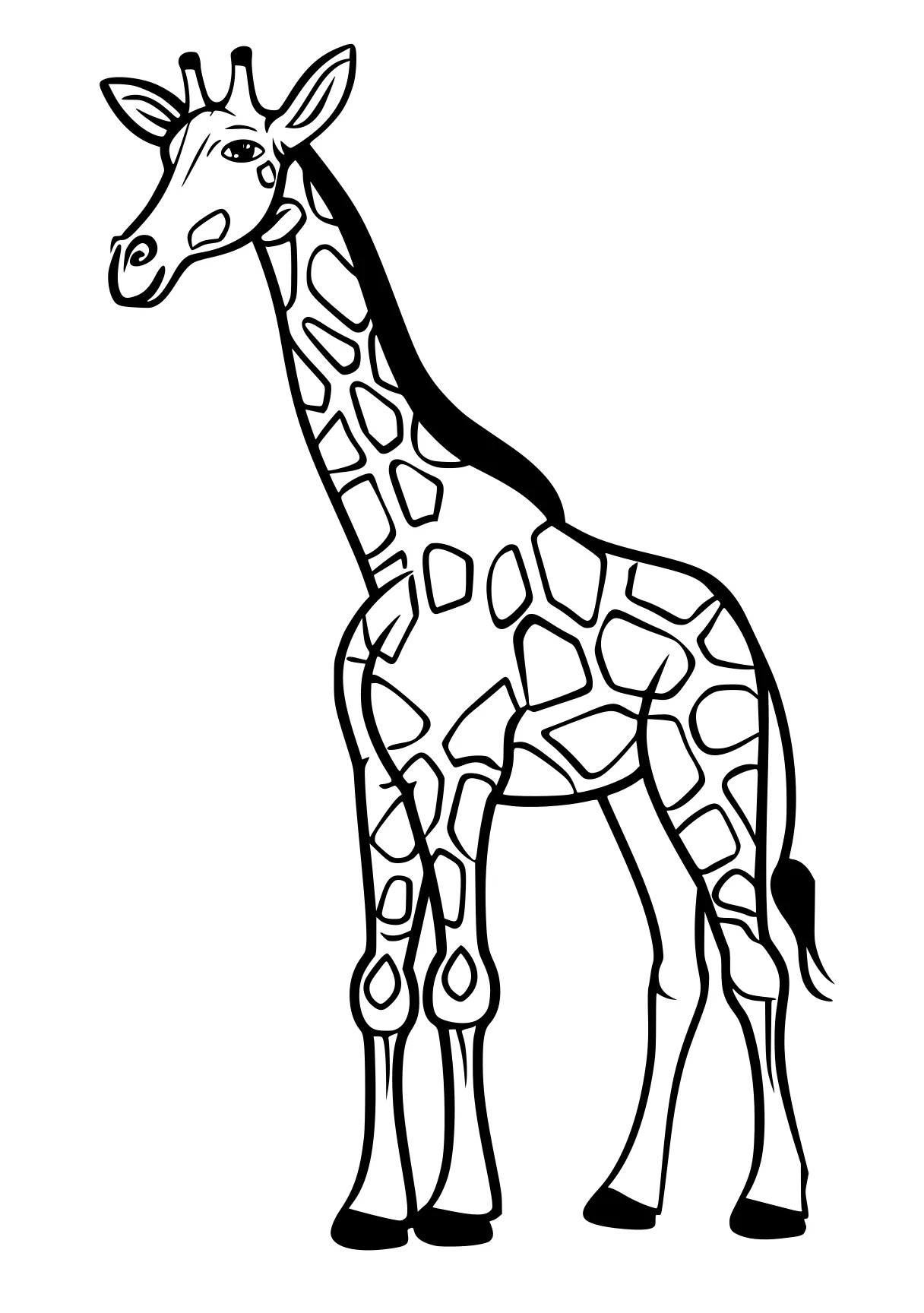 coloring pages for animals giraffe, brachiosaurus, llama, camel, horse, free page downloads