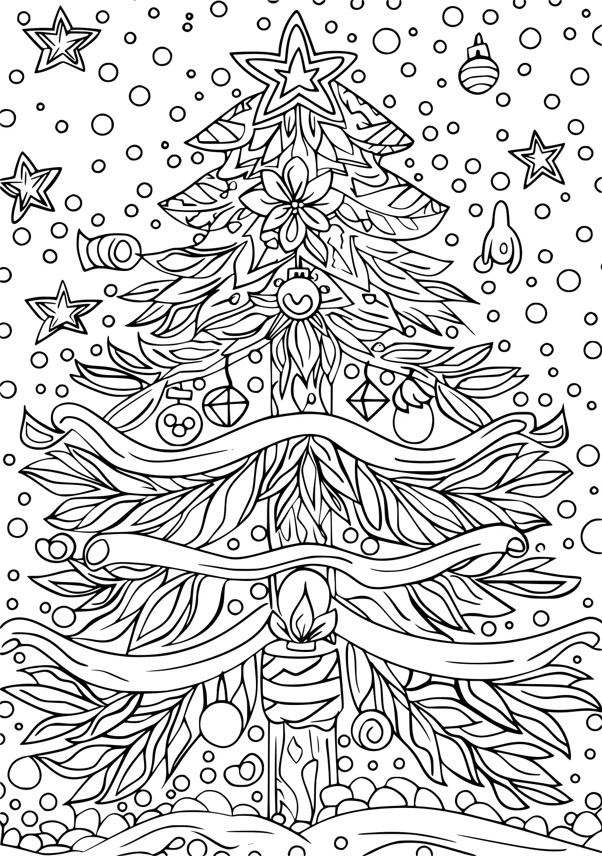 new years coloring pages, tree, ornament, zentangle, free page downloads