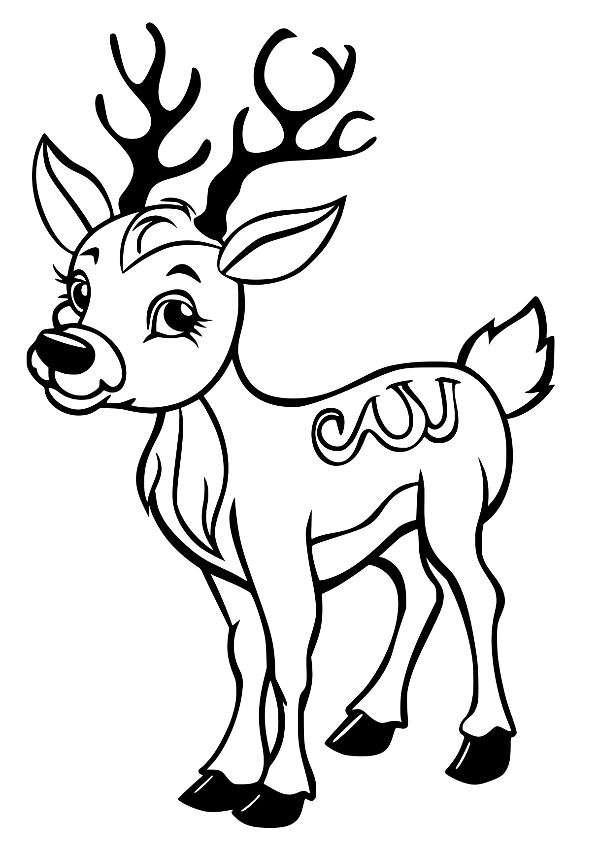 rudolph coloring page deer, rudolph, bambi, reindeer, moose, free downloads