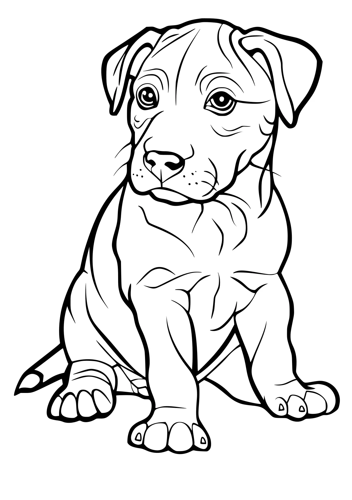 dog coloring sheet pitbull, puppy, bulldog, dog, paw, free page downloads