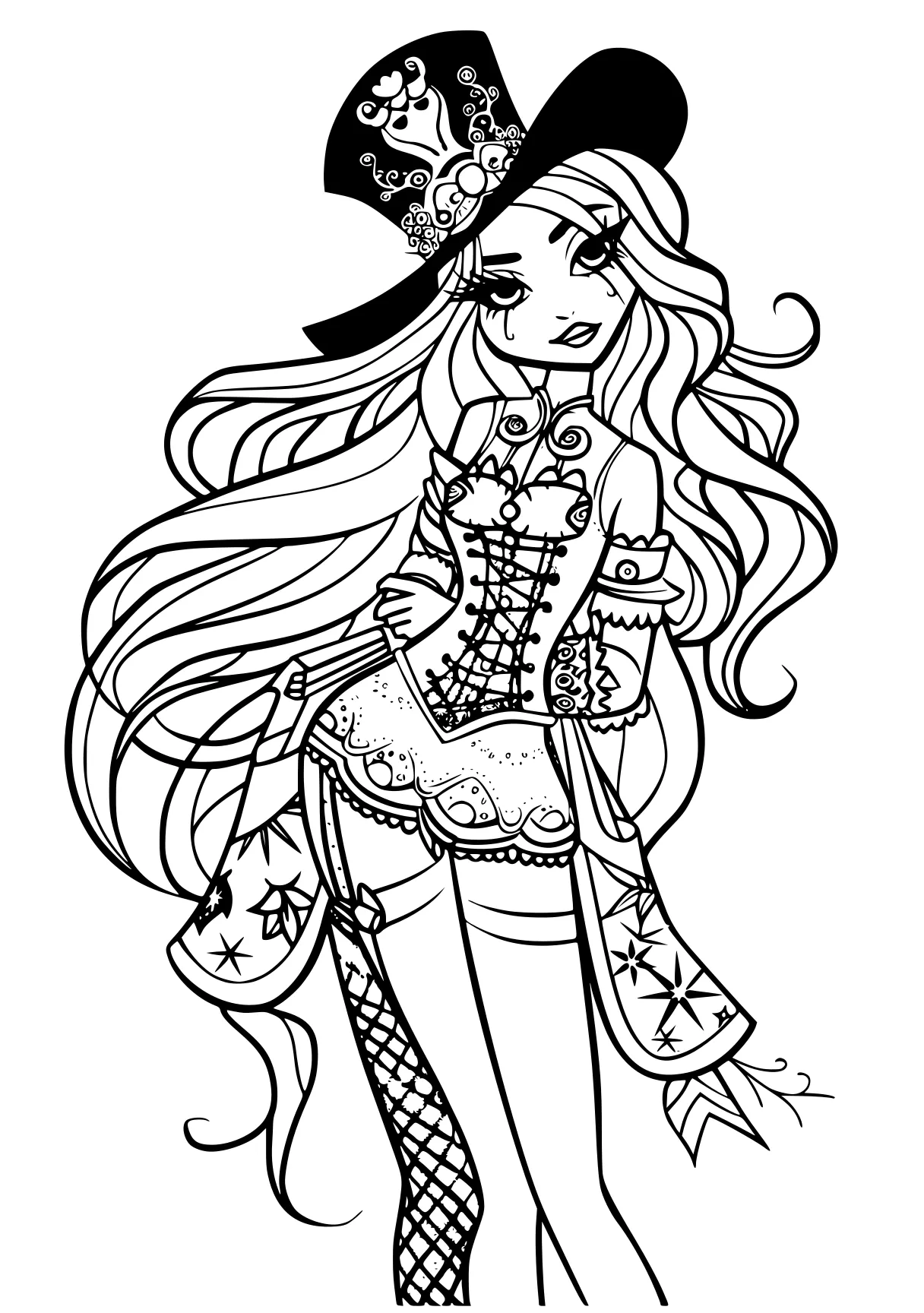 monster high coloring book witchy, witch, printables, zentangle, free page downloads