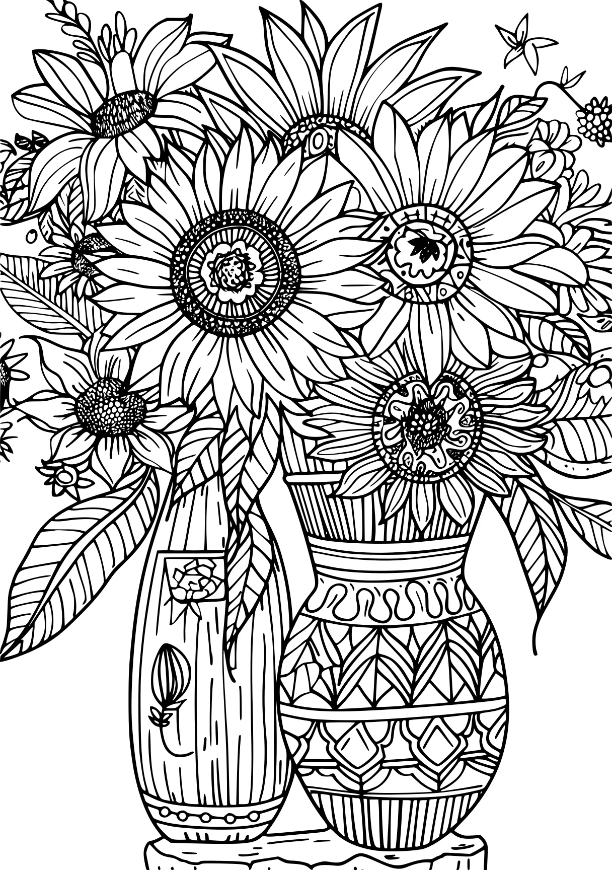 color by number coloring pages, zentangle, sunflower, colouring, free page downloads