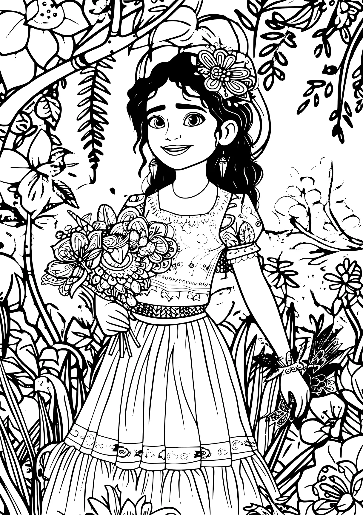 encanto color page moana, jasmine, princess, free coloring downloads