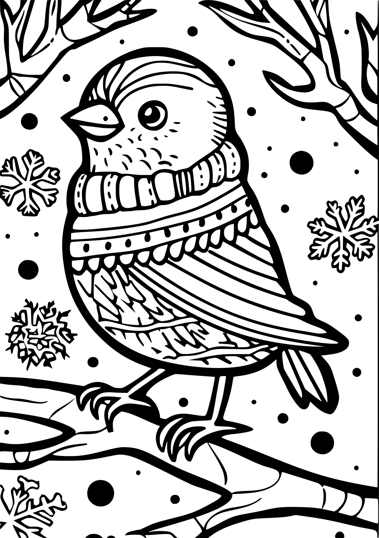 winter coloring owl, bird, robin, free page downloads