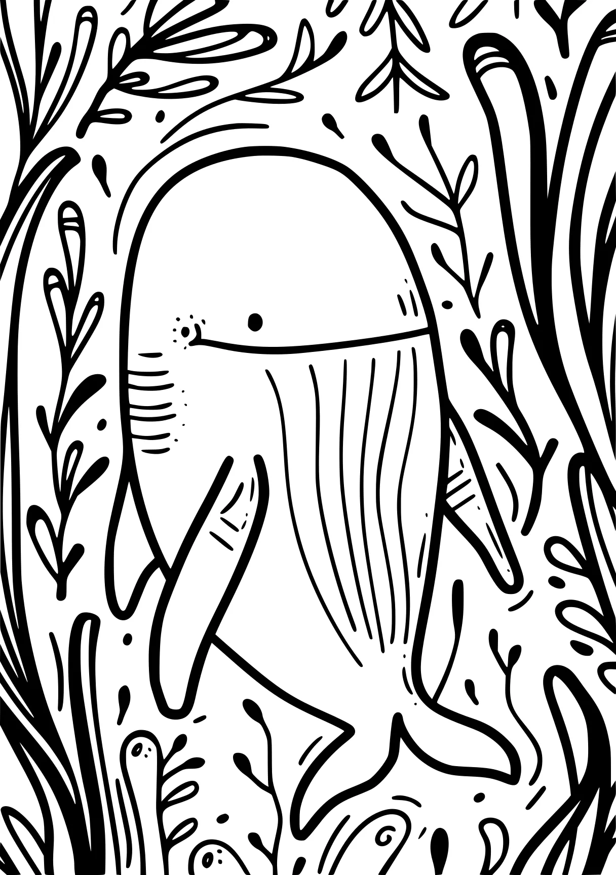 bluey coloring sheet bird, mushroom, narwhal, whale, owl, free page downloads