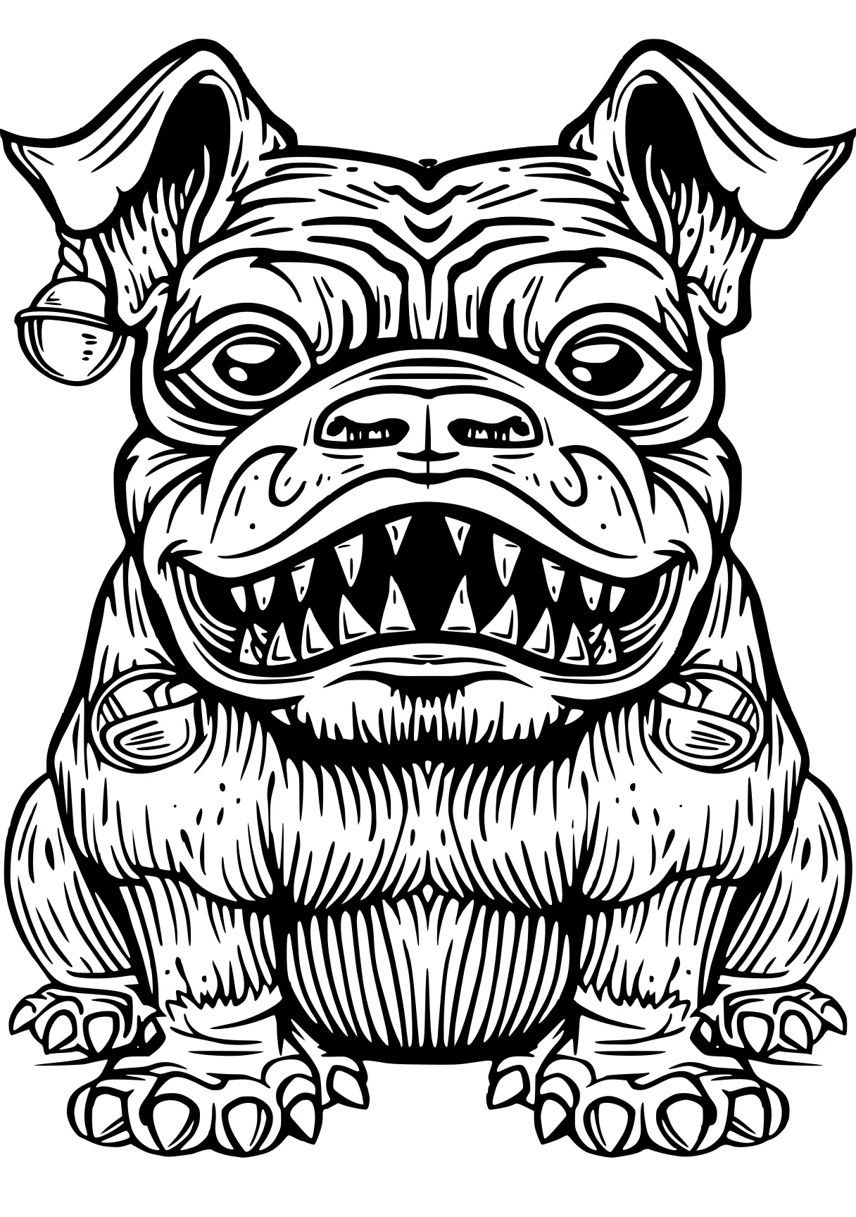 hardest coloring pages bulldog, pug, rhino, free page downloads