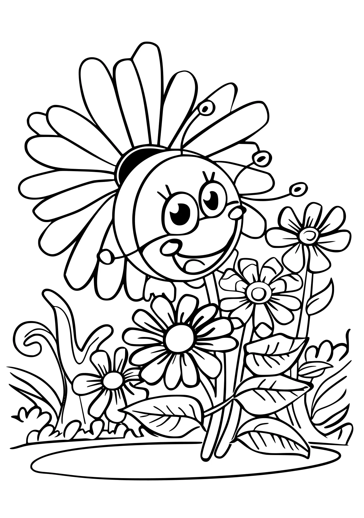 cute coloring pages, sunflower, colouring, flower, free page downloads