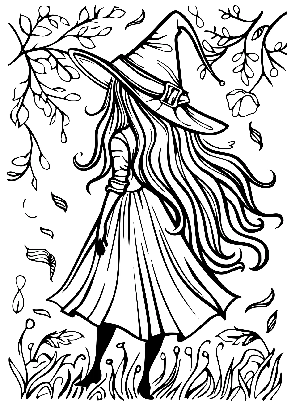 witch coloring pages witchy, rapunzel, zentangle, free page downloads