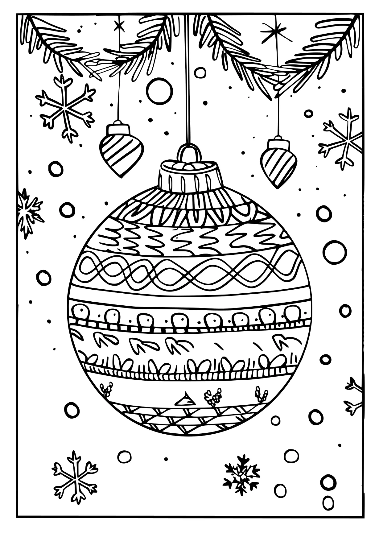 christmas coloring printables ornament, zentangle, worksheet, free page downloads