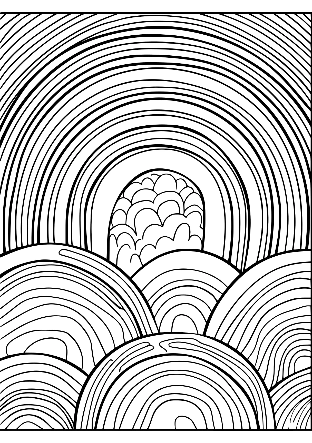 rainbow color sheet, zentangle, lines, mandalas, free coloring page downloads