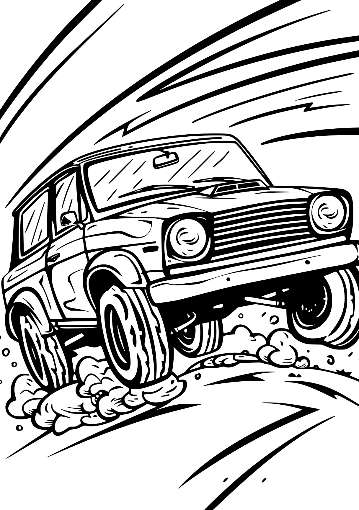 car coloring vehicle, jeep, car, crawler, truck, free page downloads