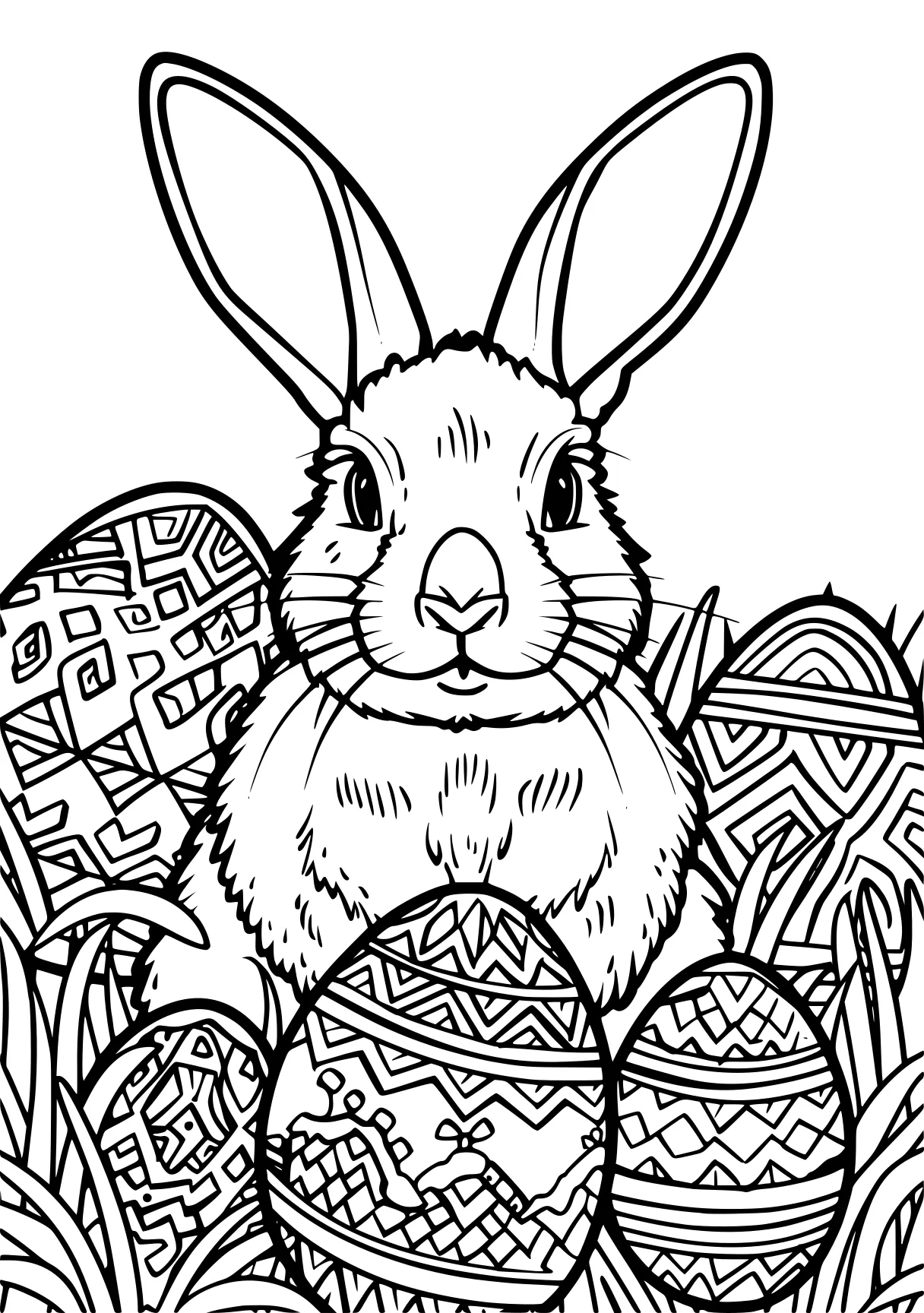 free printable easter coloring pages, rabbit, bunny, zentangle, page downloads