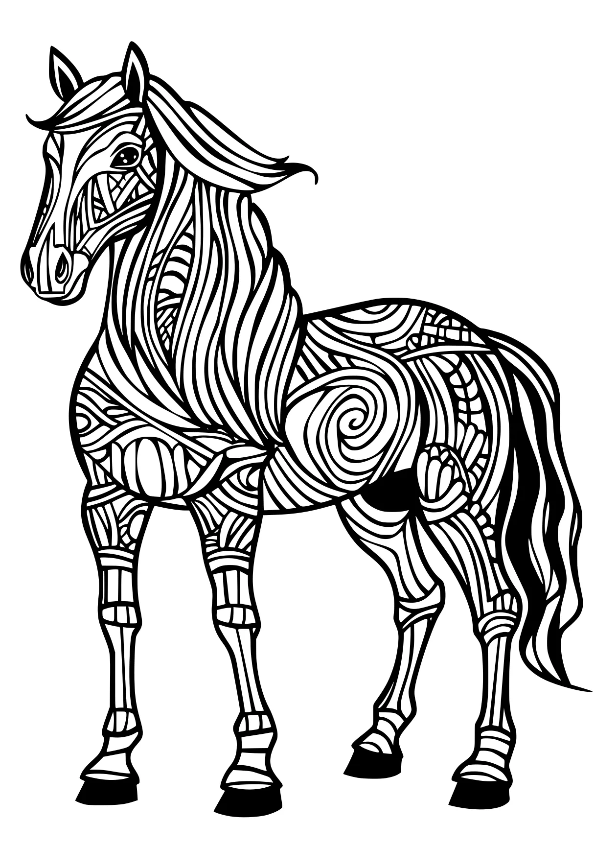 horse printable coloring pages horse, unicorn, zebra, pony, pegasus, free page downloads