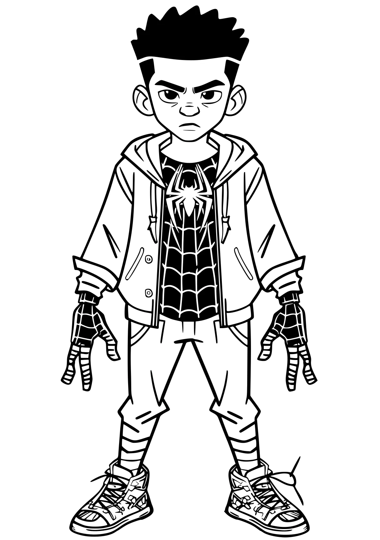 miles morales coloring page spidey, spiderman, spider, chuck, peter, free downloads