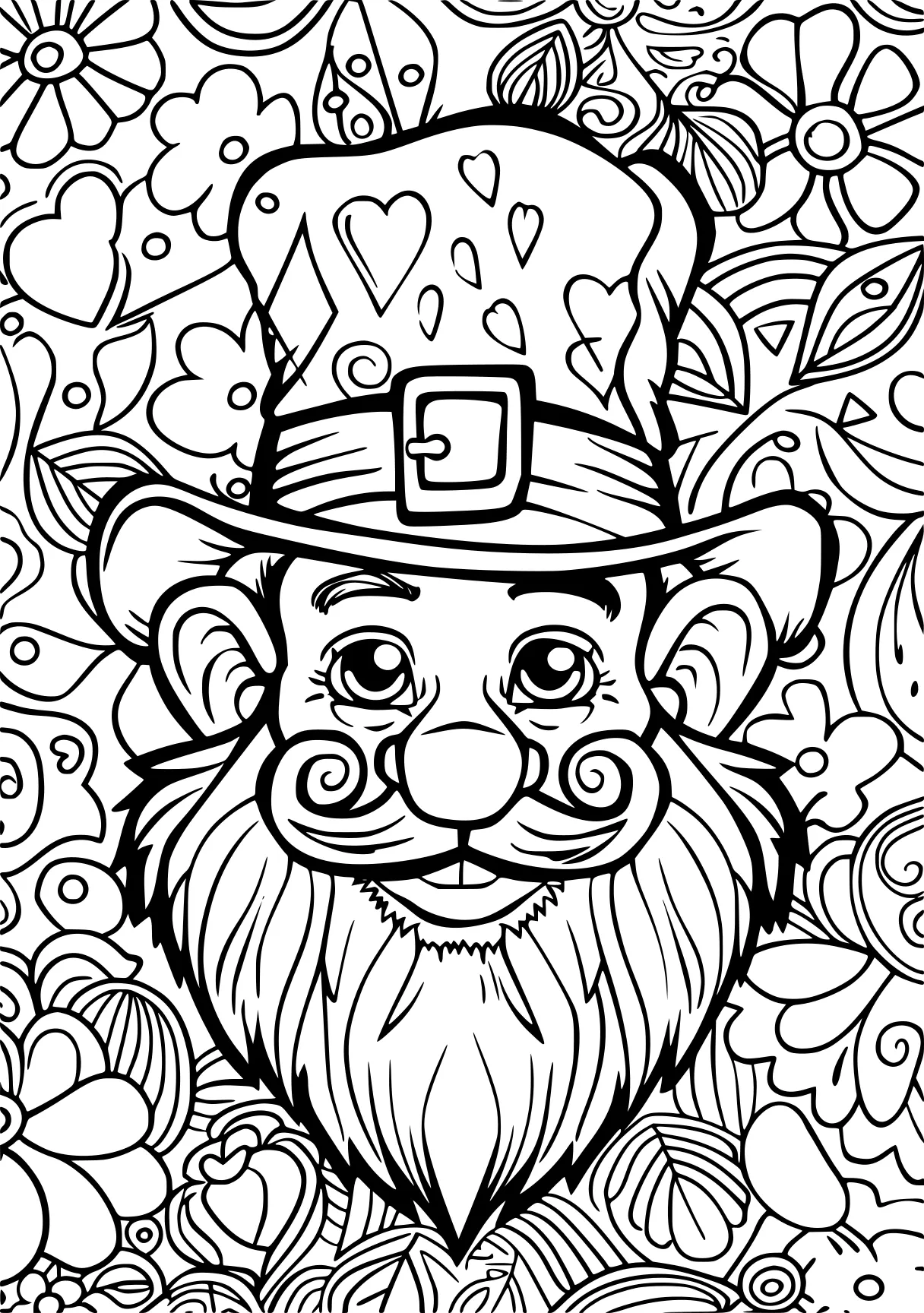 st patrick's day coloring pages, leprechaun, gnome, illustrator, free page downloads