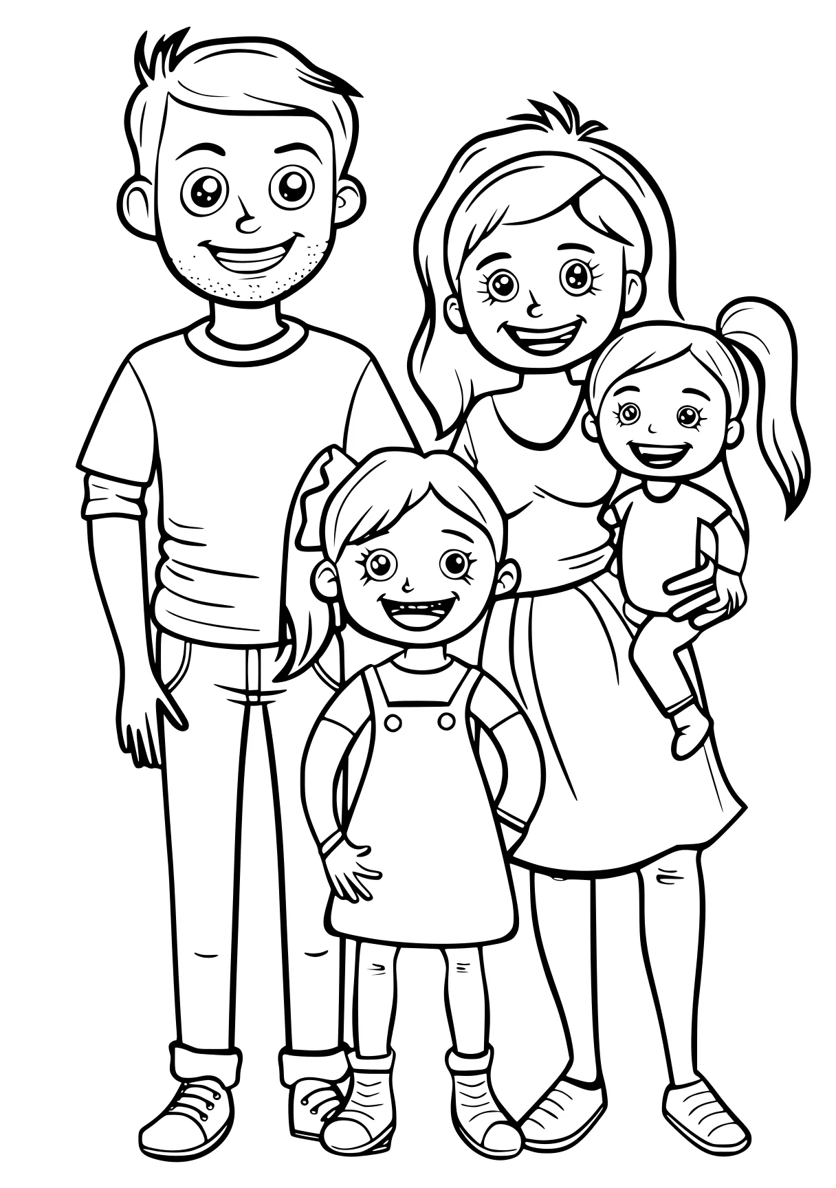 family coloring page children, kids, childrens, free downloads