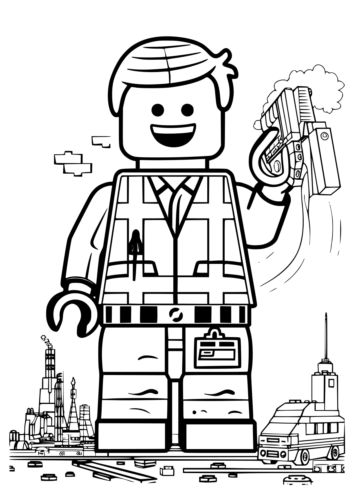 lego coloring sheets lego, playmobil, excavator, unikitty, free page downloads