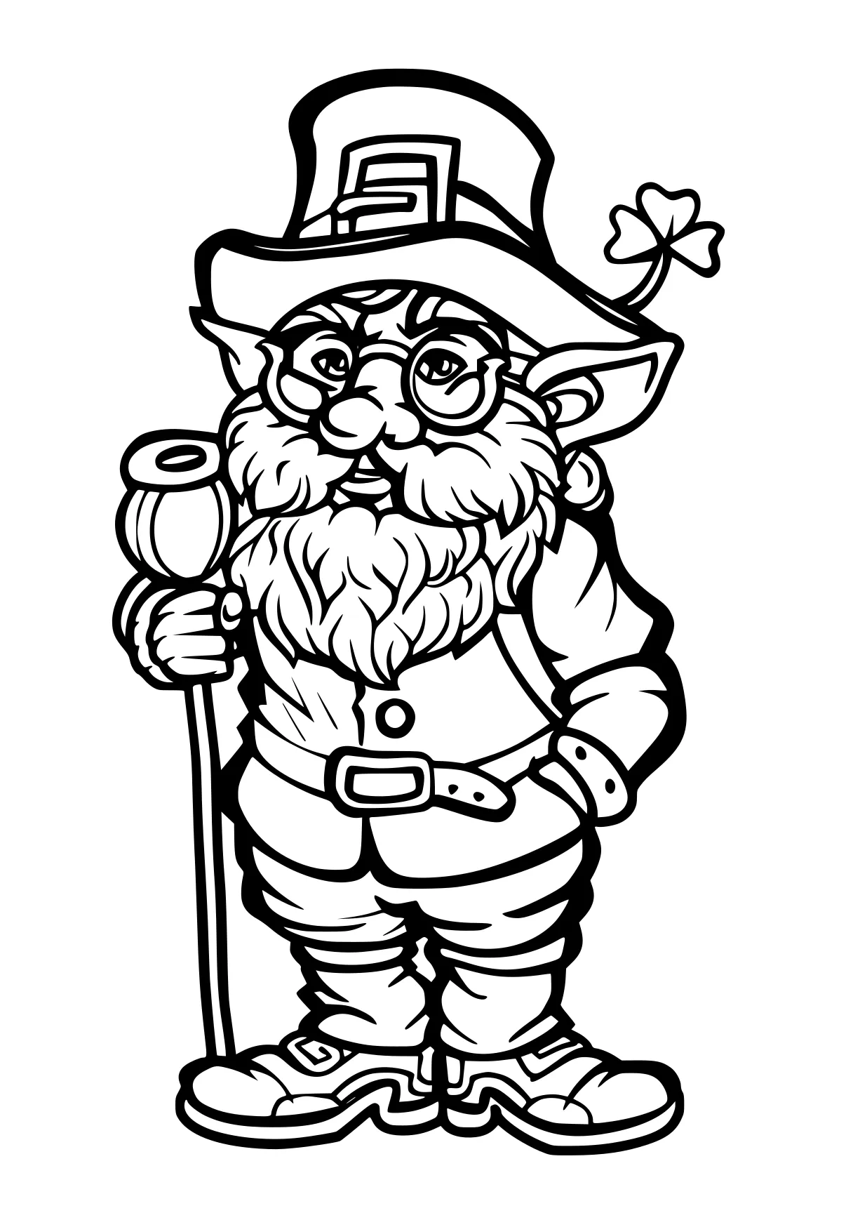 saint patrick's day coloring pages gnome, wizard, leprechaun, pilgrim, illustrator, free page downloads