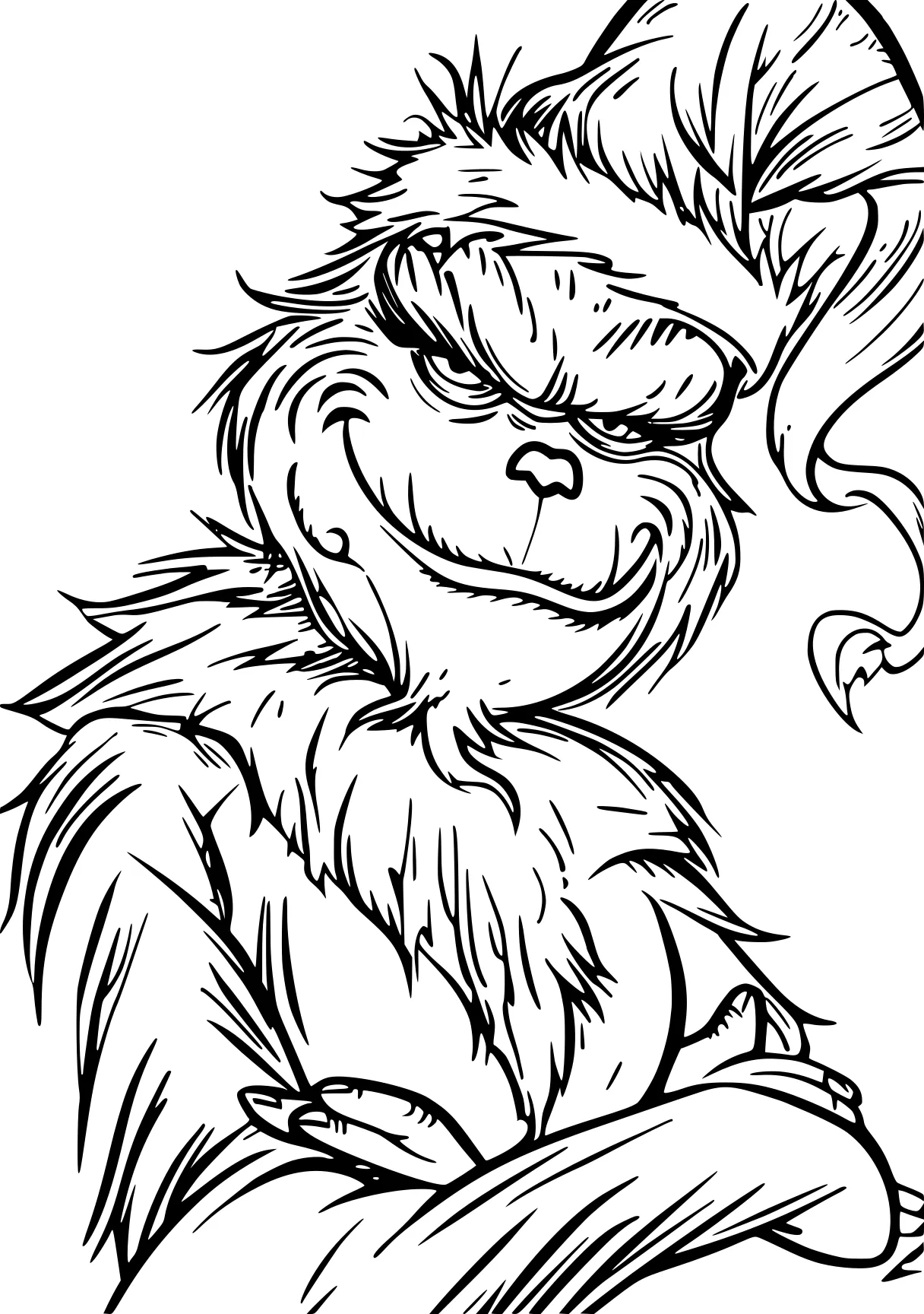 christmas coloring pages printable grinch, gorilla, kong, monkey, bigfoot, free page downloads