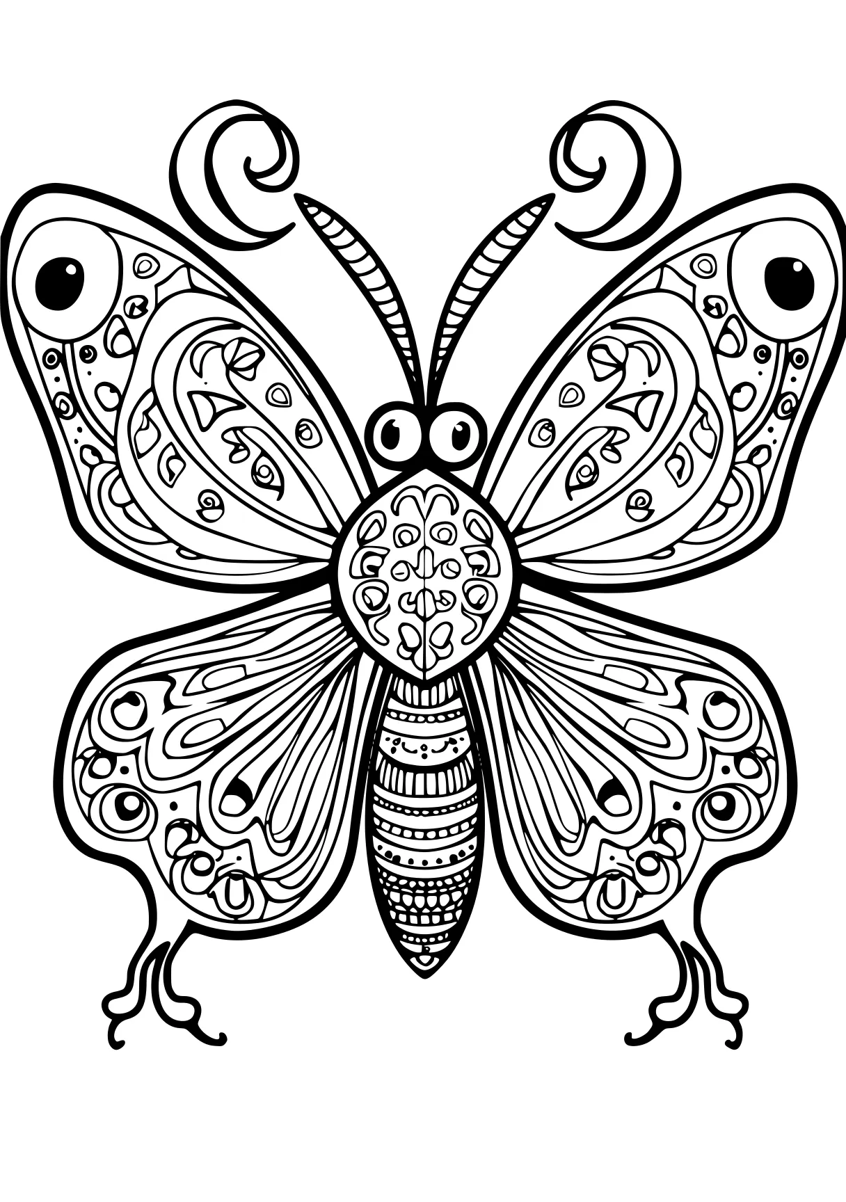 coloring pages insects butterfly, zentangle, butterflies, free page downloads