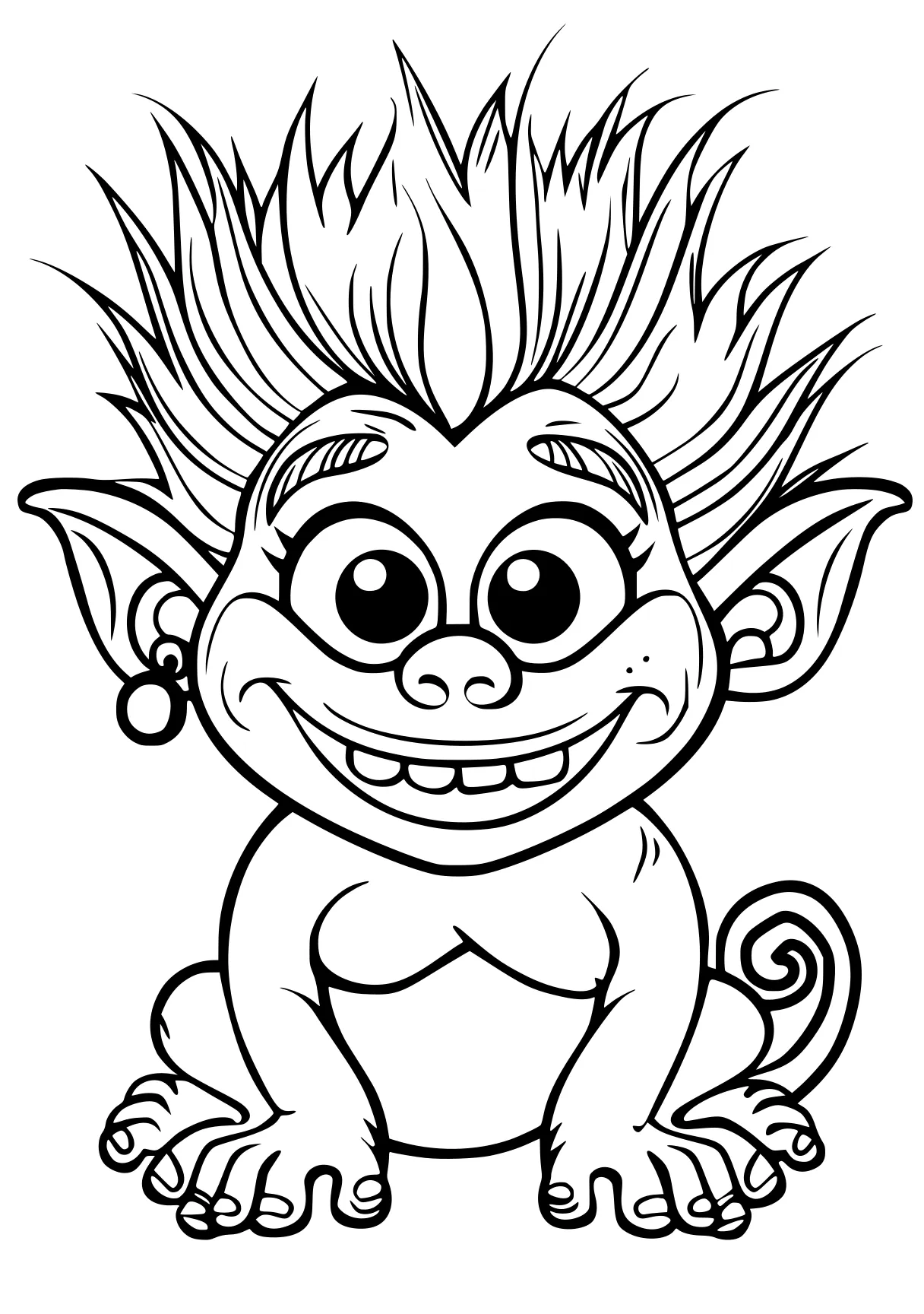 free coloring printables monkey, gnome, trolls, troll, goku, page downloads