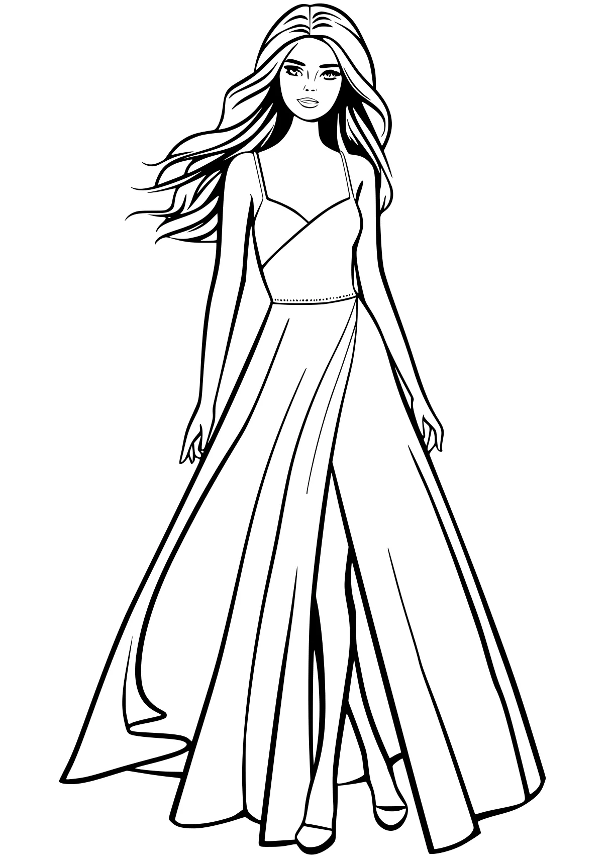 barbie coloring pages printable dresses, rapunzel, rosalina, design, free page downloads