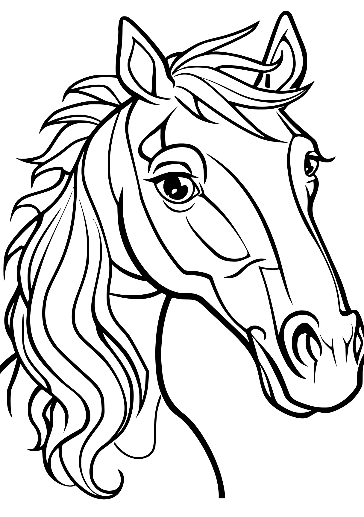 horse colouring horse, unicorn, pegasus, pony, free coloring page downloads