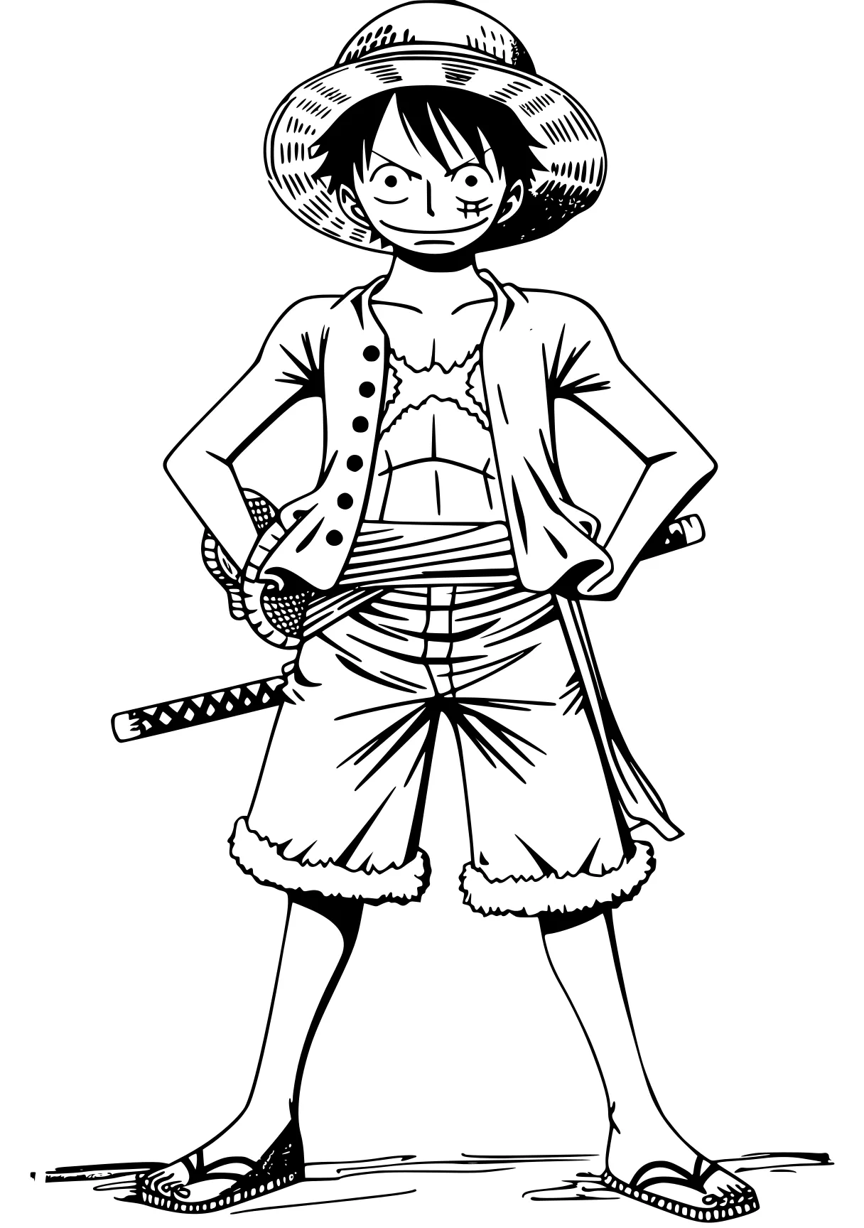 one piece coloring pages luffy, scarecrow, chainsaw, sailor, krueger, free page downloads