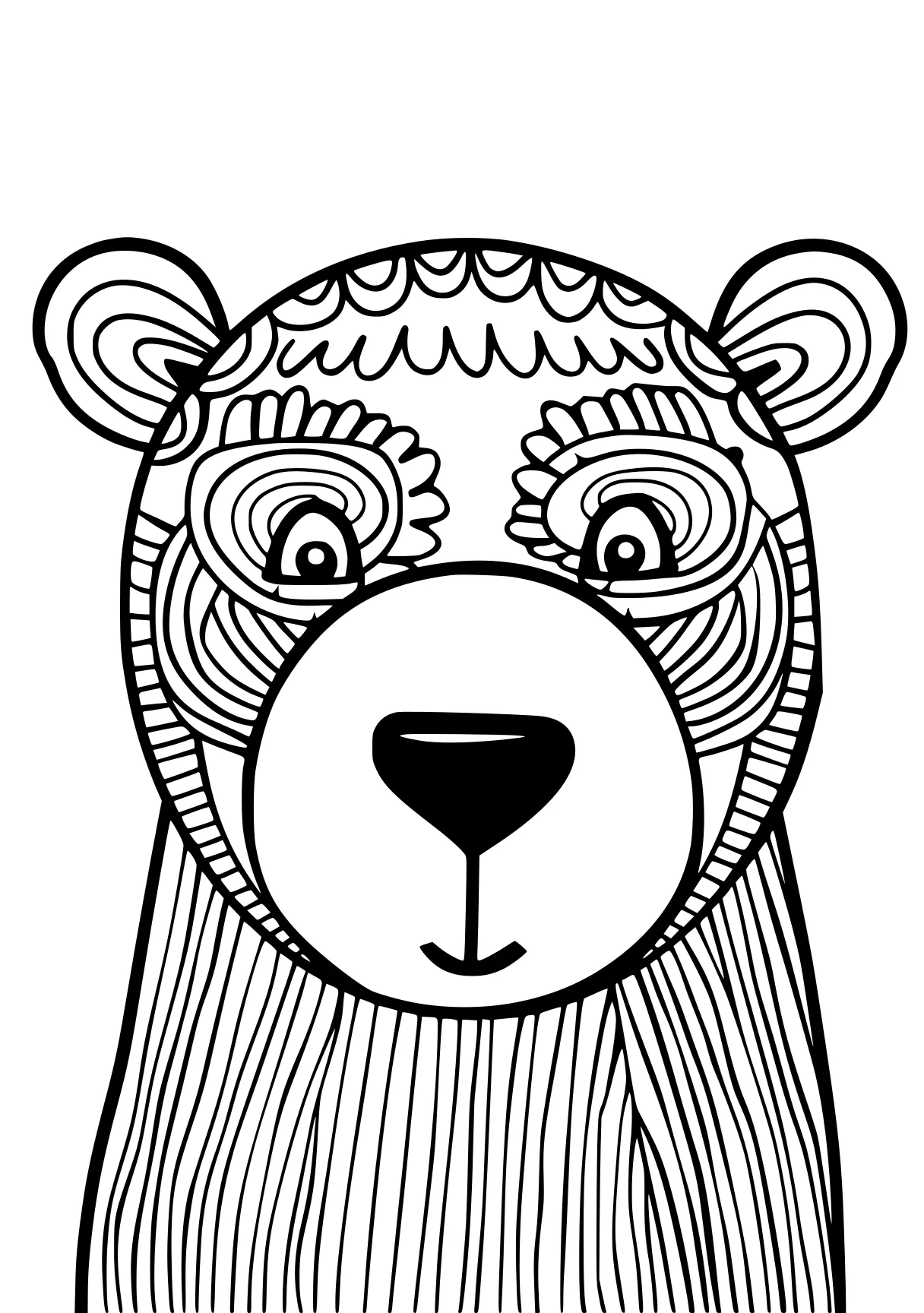 coloring pages for animals bear, koala, illustrator, free page downloads