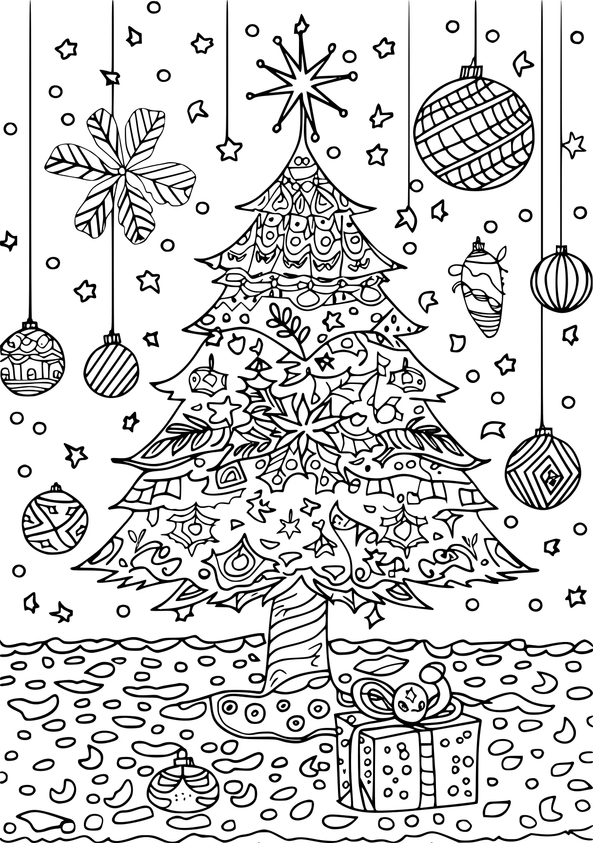 free coloring pages pdf format, zentangle, ornament, tree, page downloads