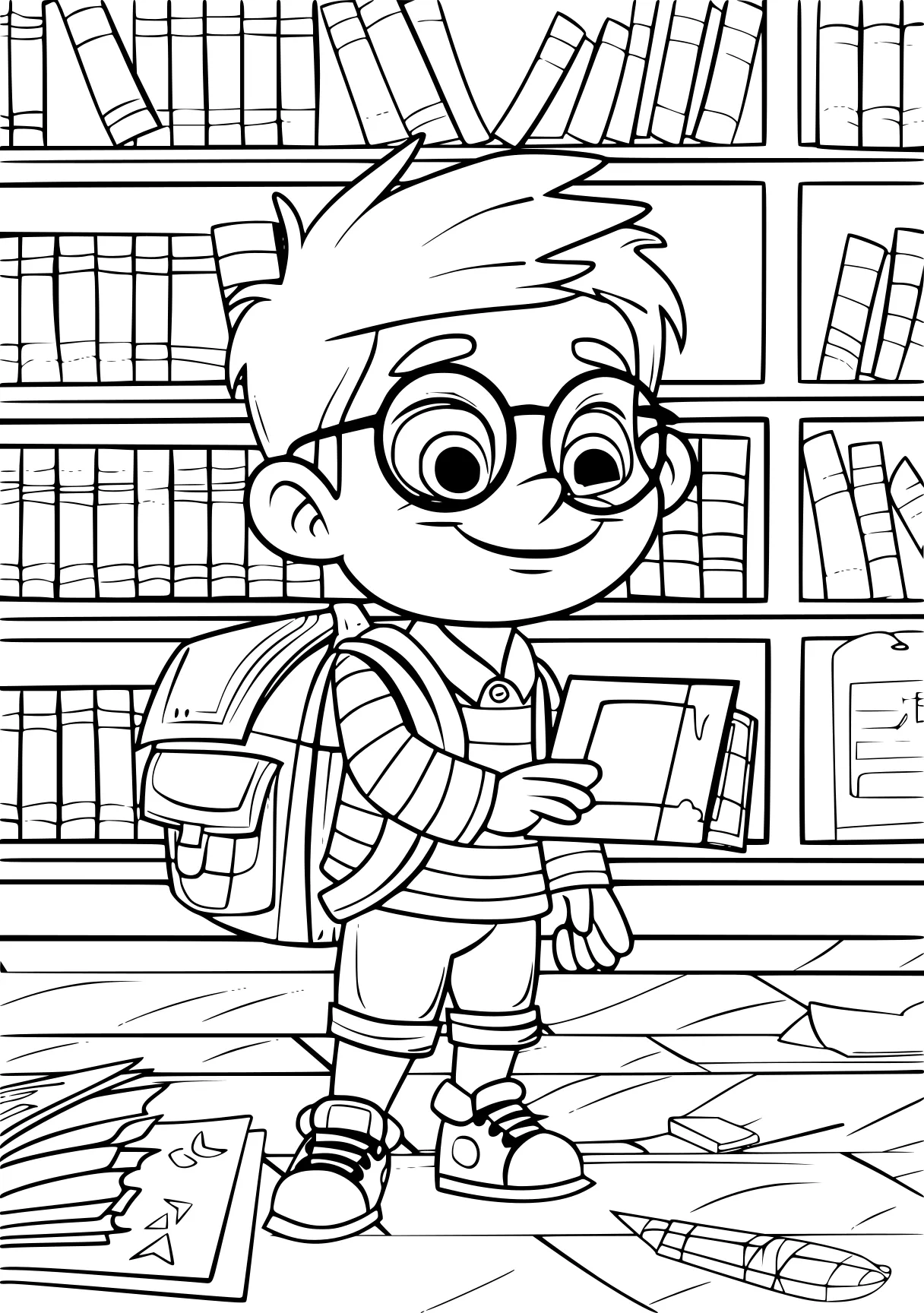 preppy coloring page pencils, blippi, pororo, preschool, chucky, free downloads