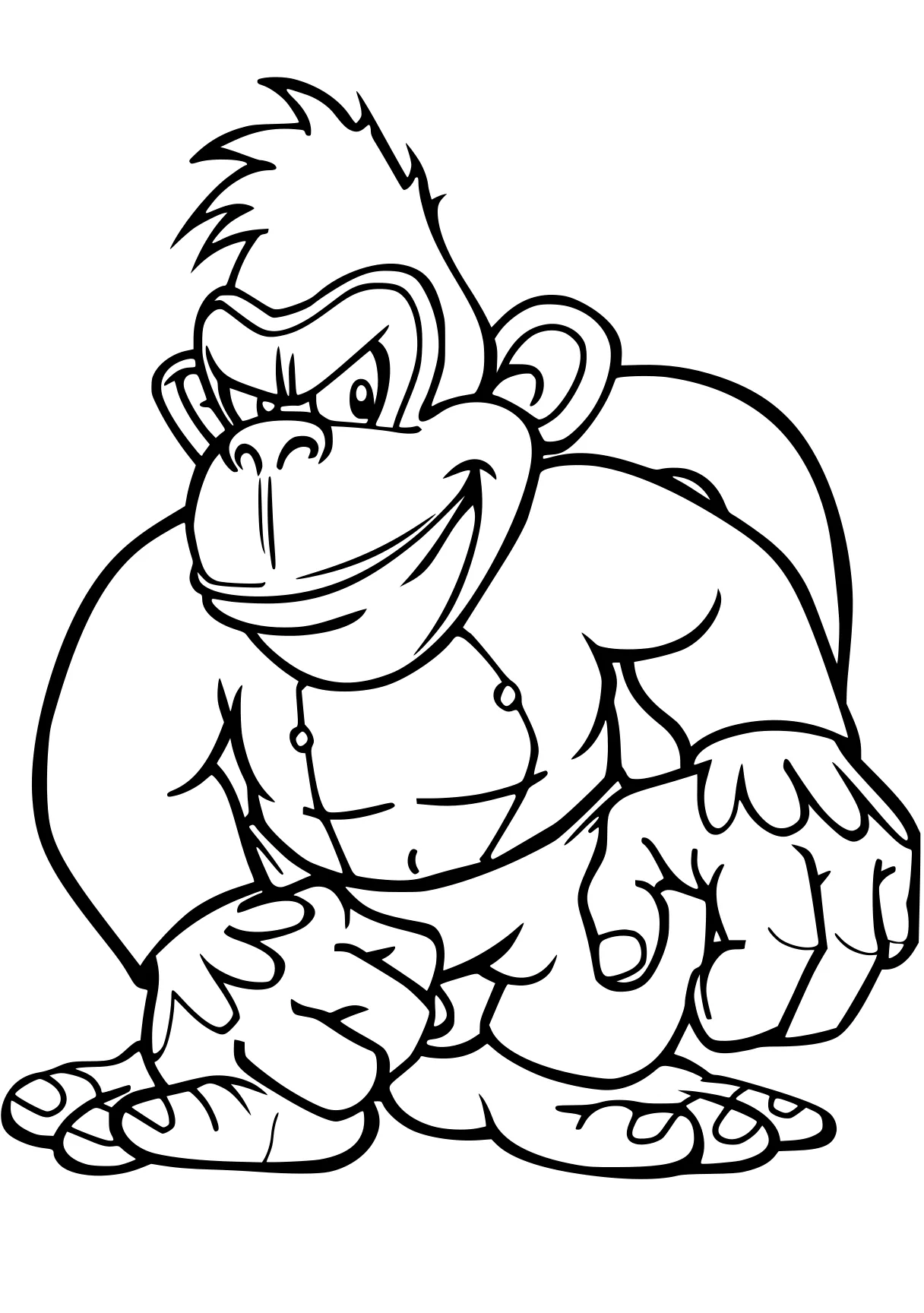 donkey kong coloring pages kong, monkey, gorilla, knuckles, bowser, free page downloads