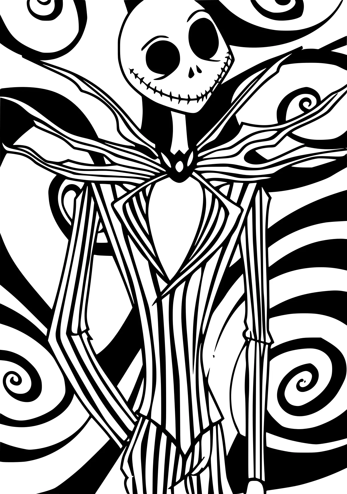 coloring pages nightmare before christmas skellington, skeleton, zebra, muertos, twisty, free page downloads