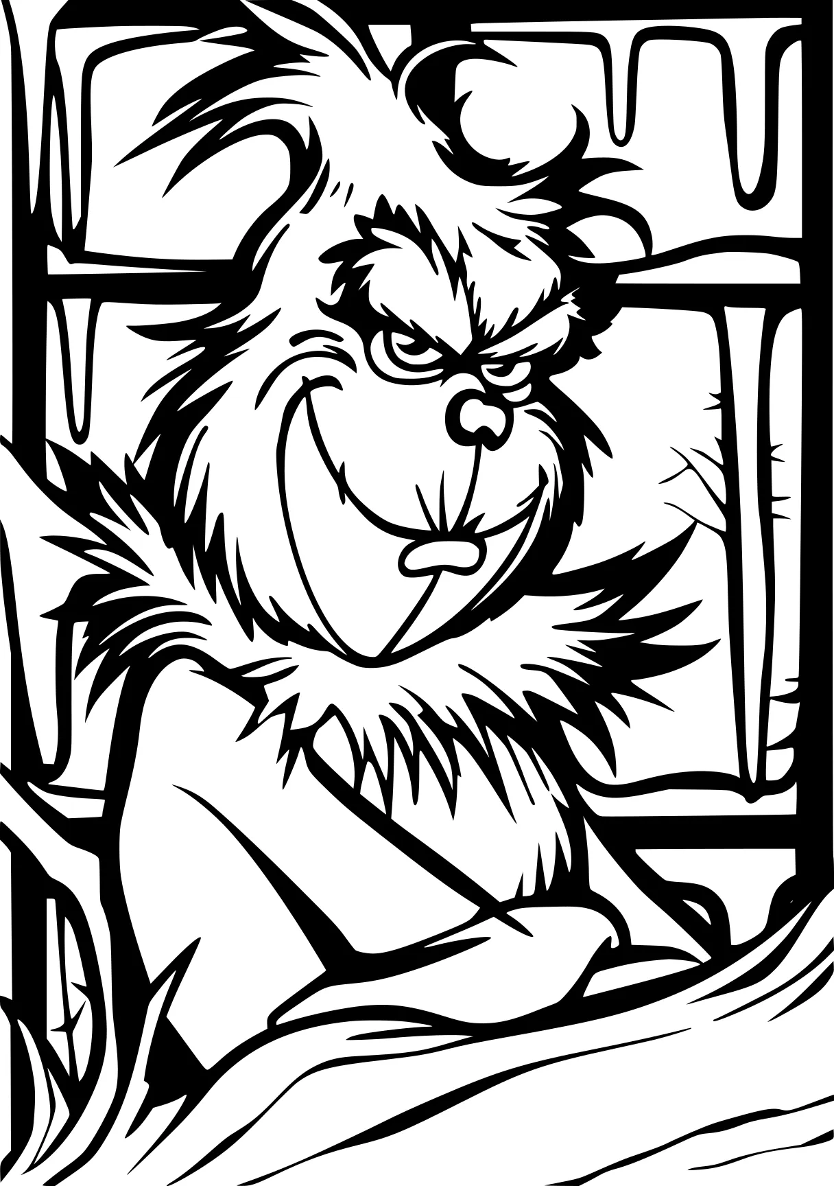 christmas coloring pages printable monkey, gorilla, grinch, lion, kong, free page downloads